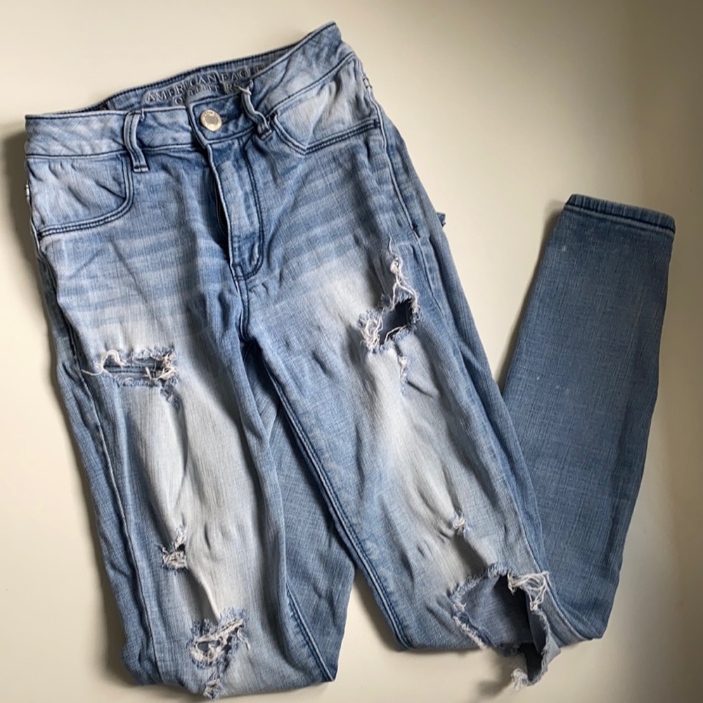 AE High waited ripped jeans